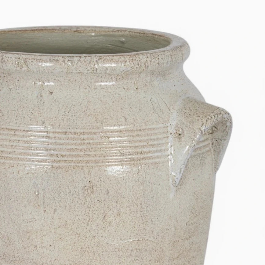 Tarn Neutral Glazed Vase by Hill Interiors, elegant ceramic vase with a smooth neutral glaze, suitable for decorative arrangements.