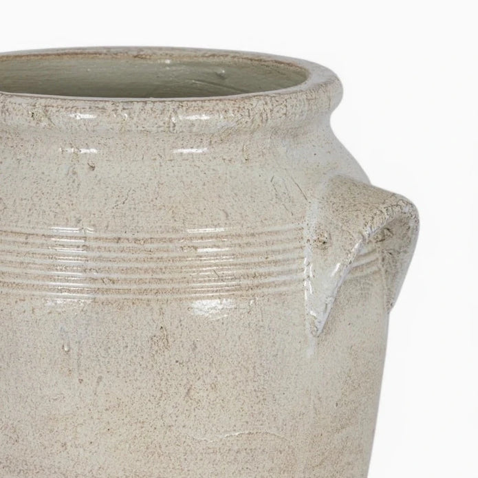 Tarn Neutral Glazed Vase by Hill Interiors, elegant ceramic vase with a smooth neutral glaze, suitable for decorative arrangements.