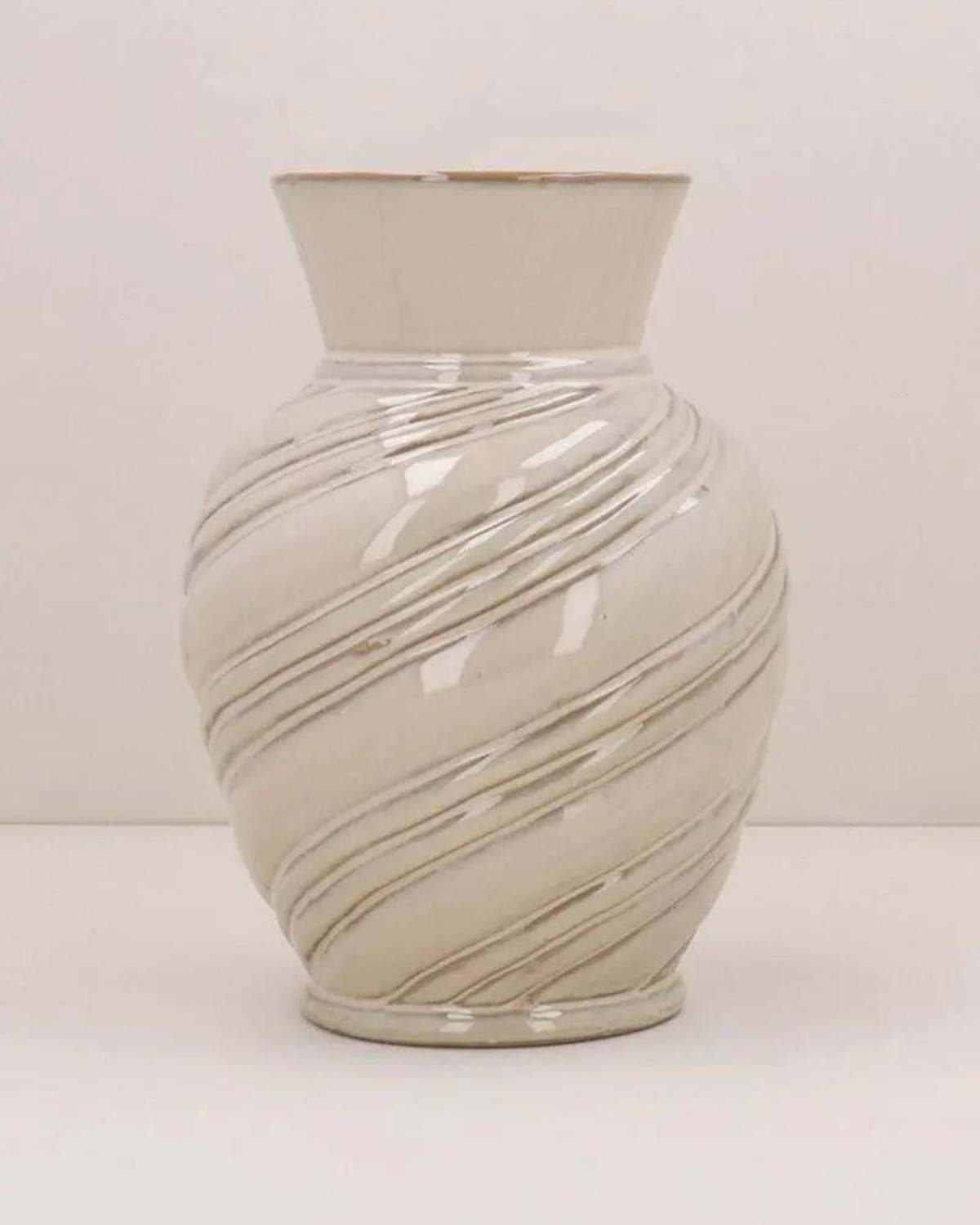 Taupe Stoneware Twist Vase - VasesVases - Lulu Loves Home