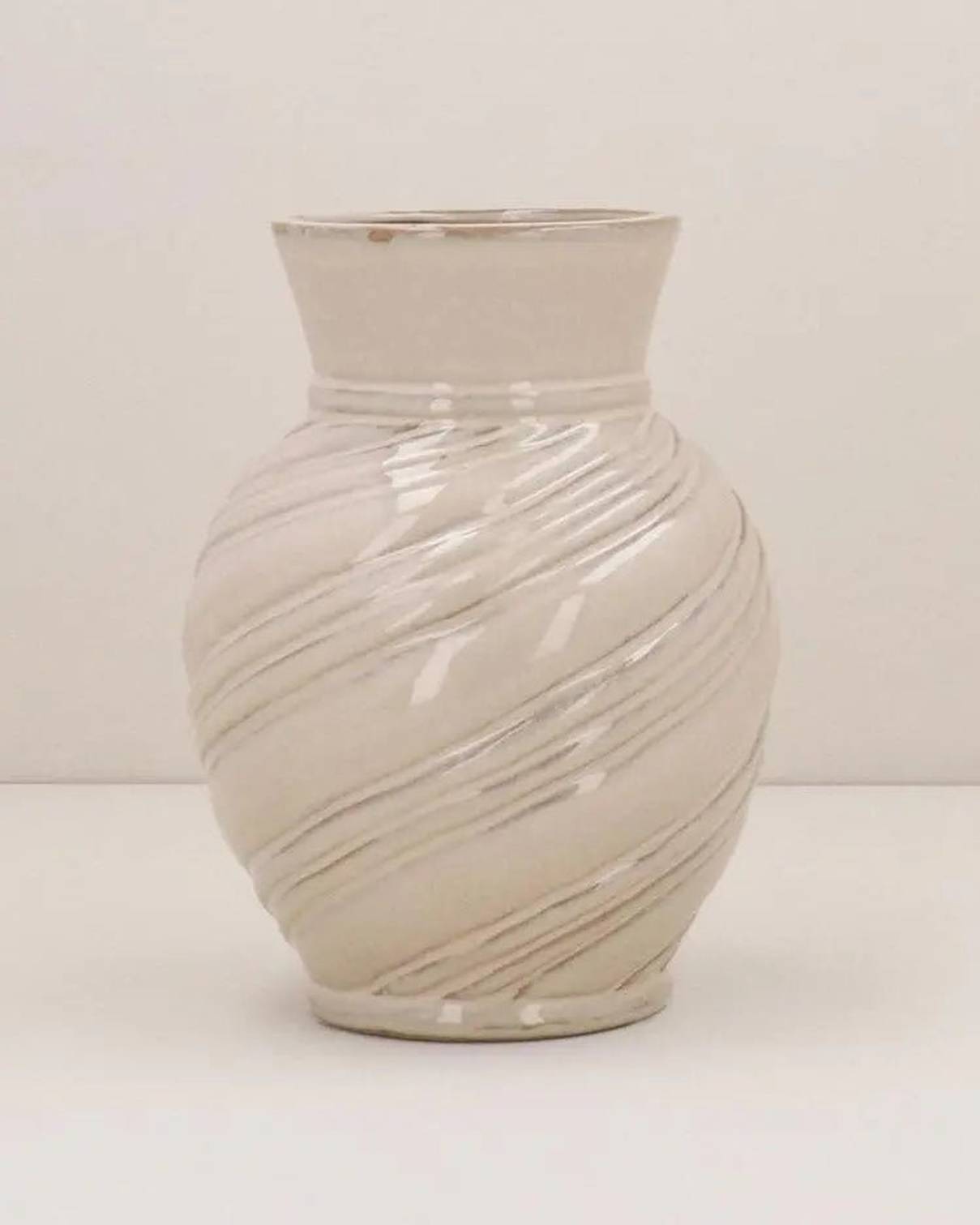 Taupe Stoneware Twist Vase - VasesVases - Lulu Loves Home