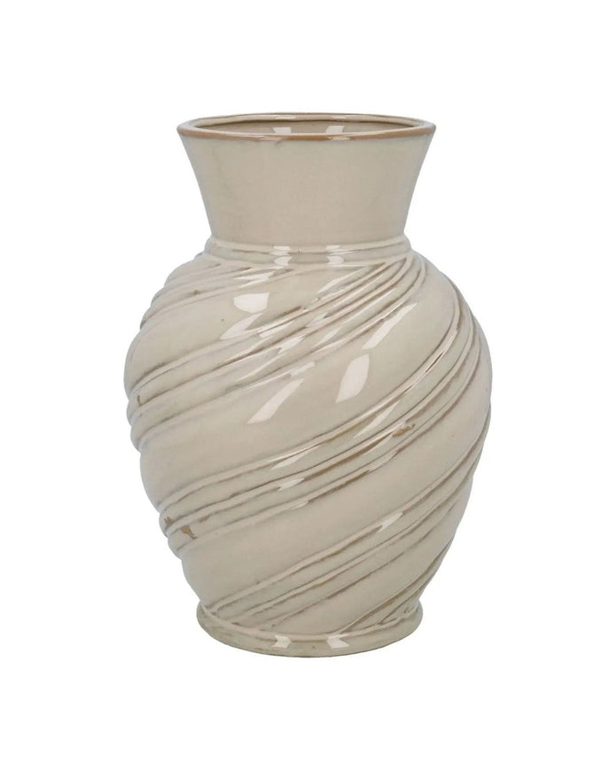 Taupe Stoneware Twist Vase - VasesVases - Lulu Loves Home