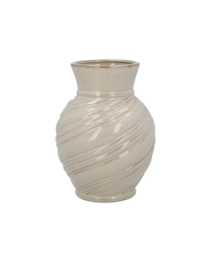 Taupe Stoneware Twist Vase - VasesVases - Lulu Loves Home