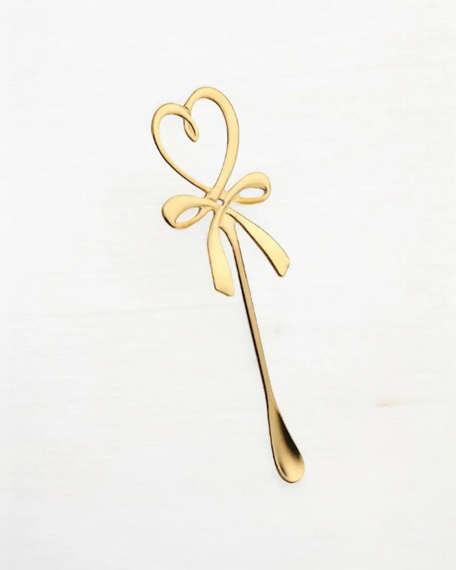 Tea Spoon Gold Heart And Bow spoon - Kitchen & DiningKitchen & Dining - Lulu Loves Home