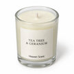 Heaven Scent Tea Tree And Geranium Small Candle, close-up of cream wax and the unlit wick