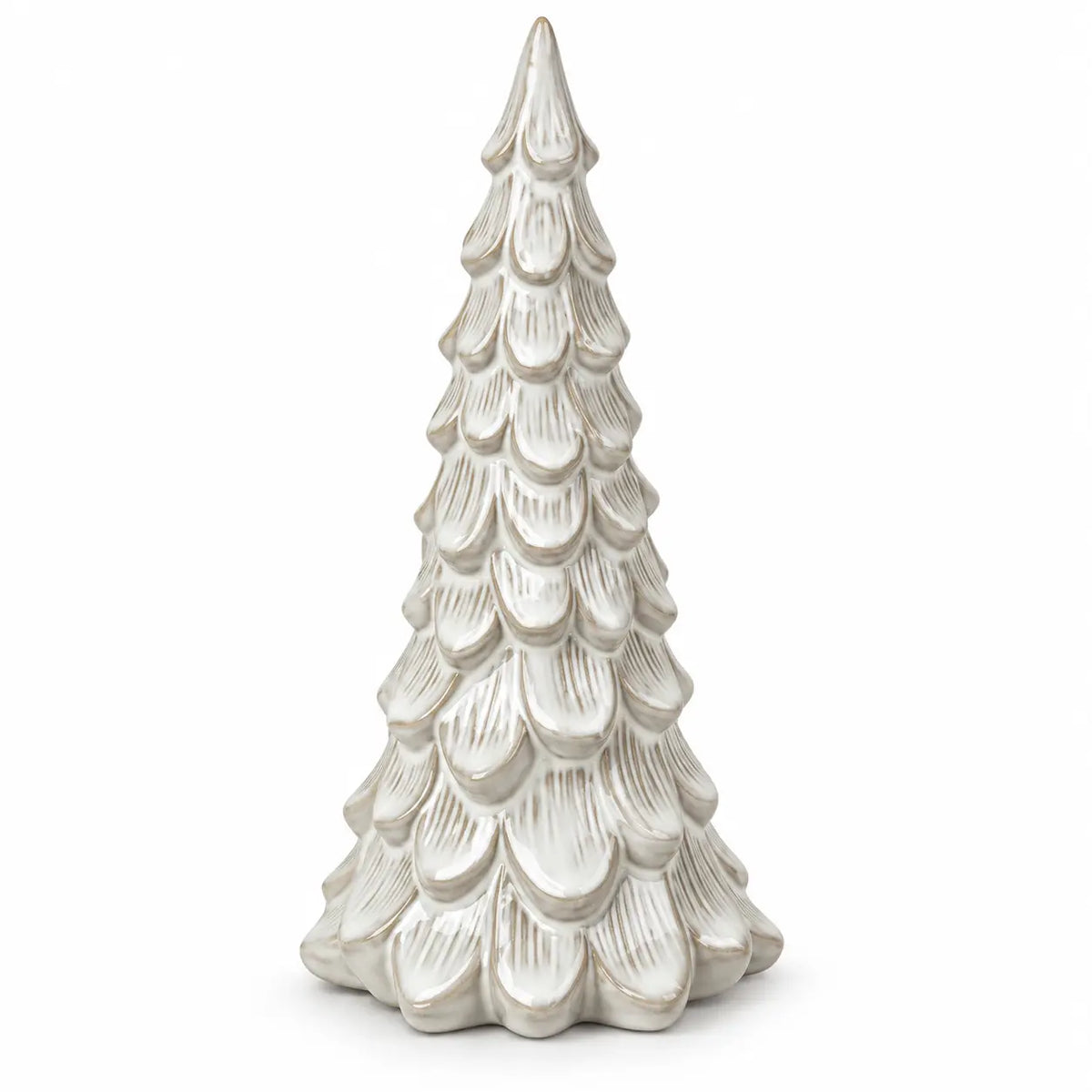 Satchville large glazed ceramic Christmas tree ornament with textured detail