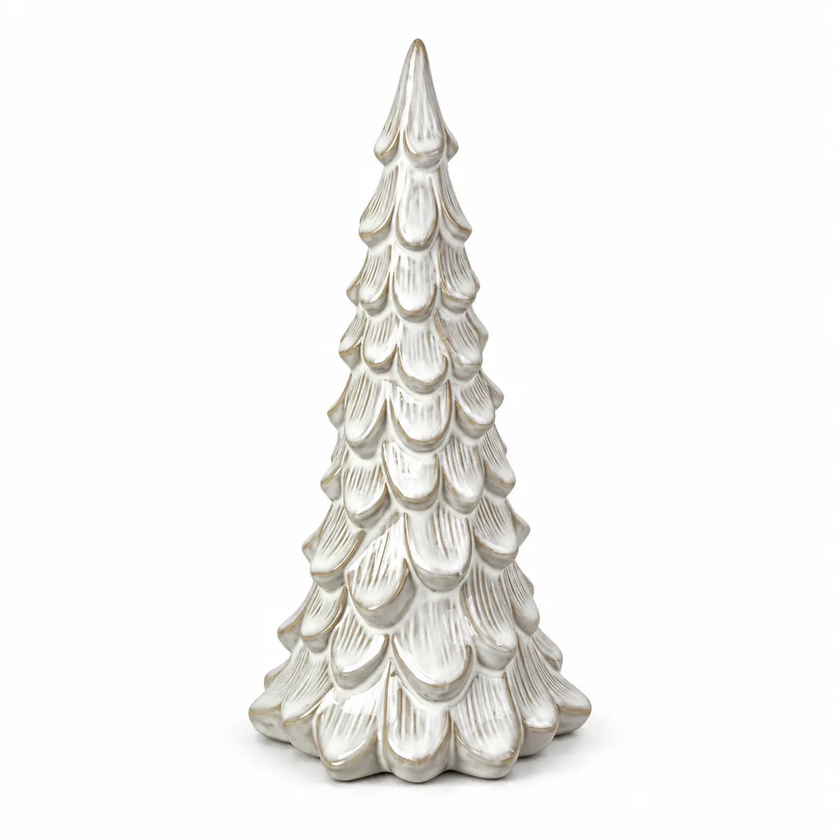 Satchville large glazed ceramic Christmas tree ornament with textured detail