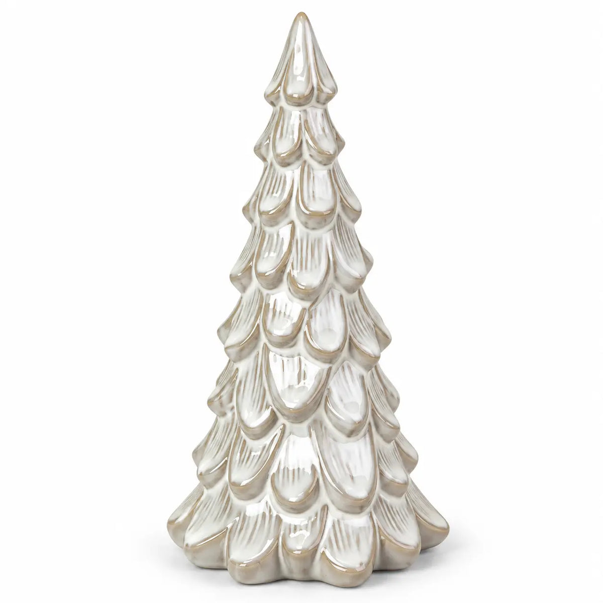 Satchville medium glazed ceramic Christmas tree ornament with textured detail