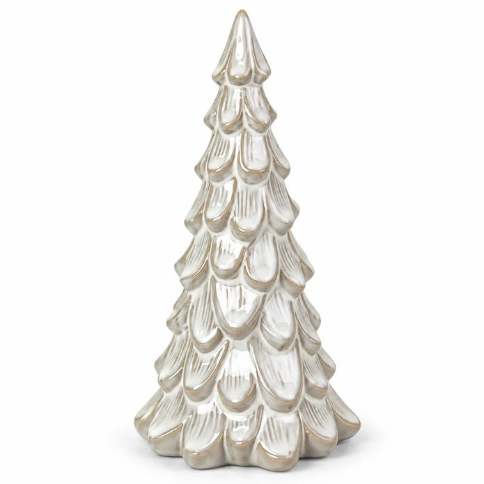 Satchville medium glazed ceramic Christmas tree ornament with textured detail