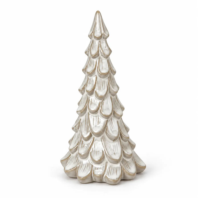 Satchville medium glazed ceramic Christmas tree ornament with textured detail