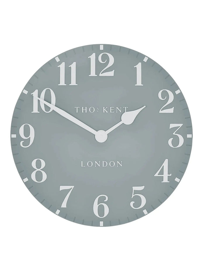 Thomas Kent 12” Arabic Wall Clock Flax Blue - ClocksClocks - Lulu Loves Home