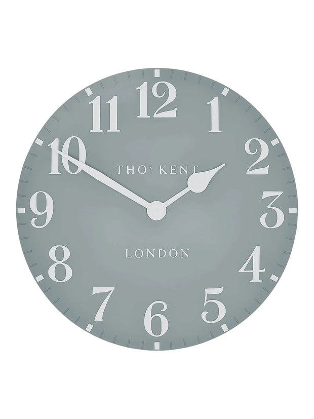 Thomas Kent 12” Arabic Wall Clock Flax Blue - ClocksClocks - Lulu Loves Home