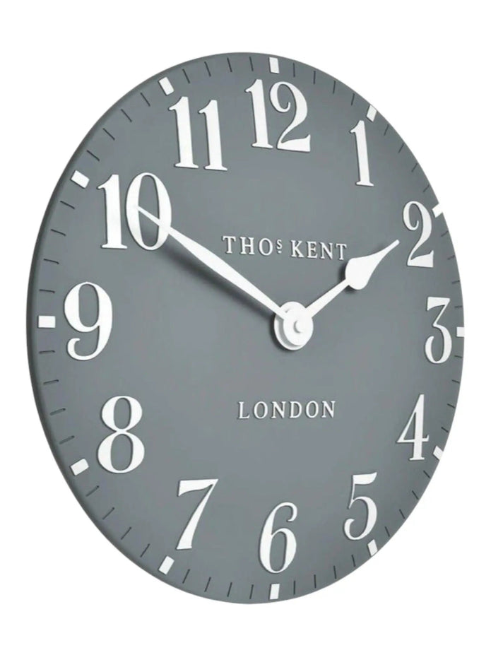 Thomas Kent 12” Arabic Wall Clock Flax Blue - ClocksClocks - Lulu Loves Home