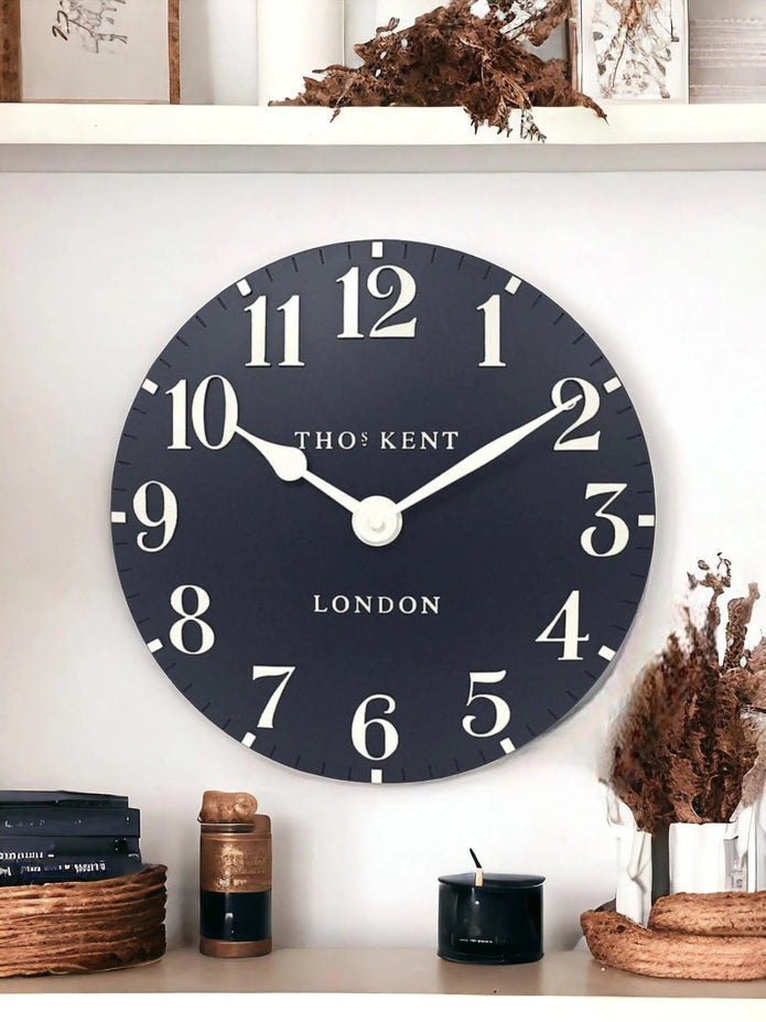 Thomas Kent 12” Arabic Wall Clock Ink Blue - PRE ORDER FOUR WEEK DELIVERY - ClocksClocks - Lulu Loves Home