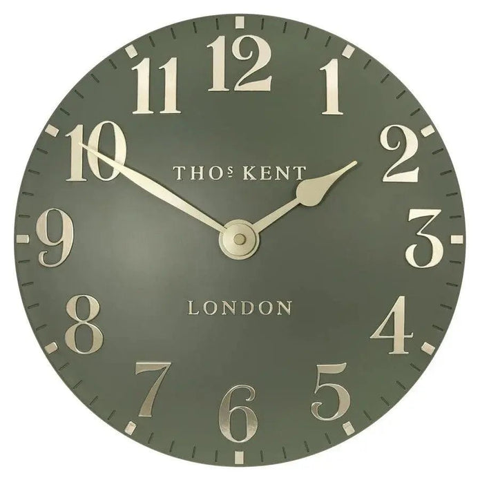 Thomas Kent 12” Arabic Wall Clock Lichen Green - PRE ORDER FOUR WEEK DELIVERY - ClocksClocks - Lulu Loves Home