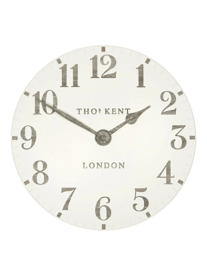 Thomas Kent 12” Arabic Wall Clock Limestone White - ClocksClocks - Lulu Loves Home