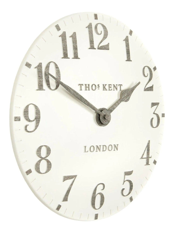 Thomas Kent 12” Arabic Wall Clock Limestone White - ClocksClocks - Lulu Loves Home