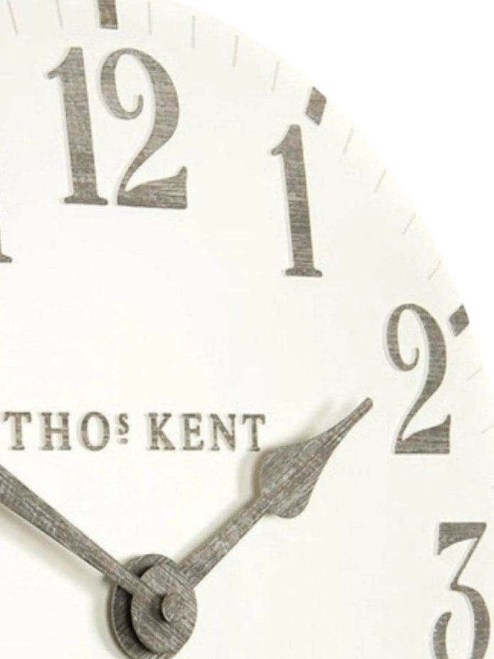 Thomas Kent 12” Arabic Wall Clock Limestone White - ClocksClocks - Lulu Loves Home