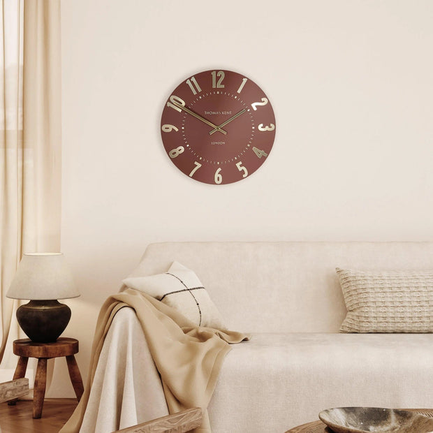 Thomas Kent 12" Mulberry Wall Clock Auburn Terracotta - PRE ORDER FOUR WEEK DELIVERY - ClocksClocks - Lulu Loves Home