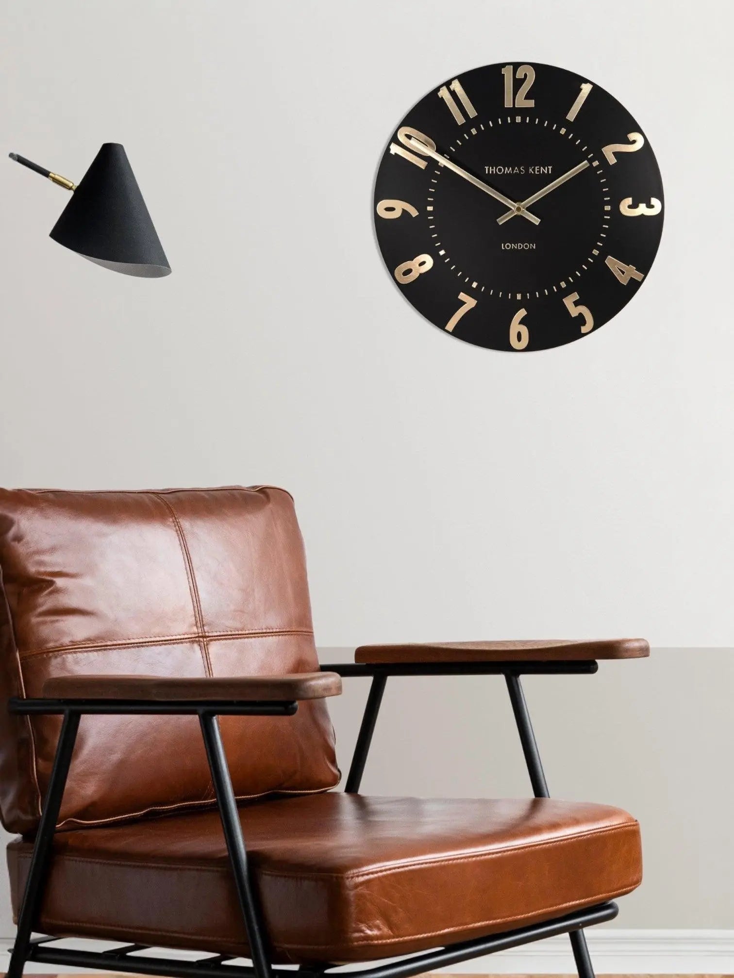 Thomas Kent 12” Mulberry Wall Clock Black Noir - ClocksClocks - Lulu Loves Home