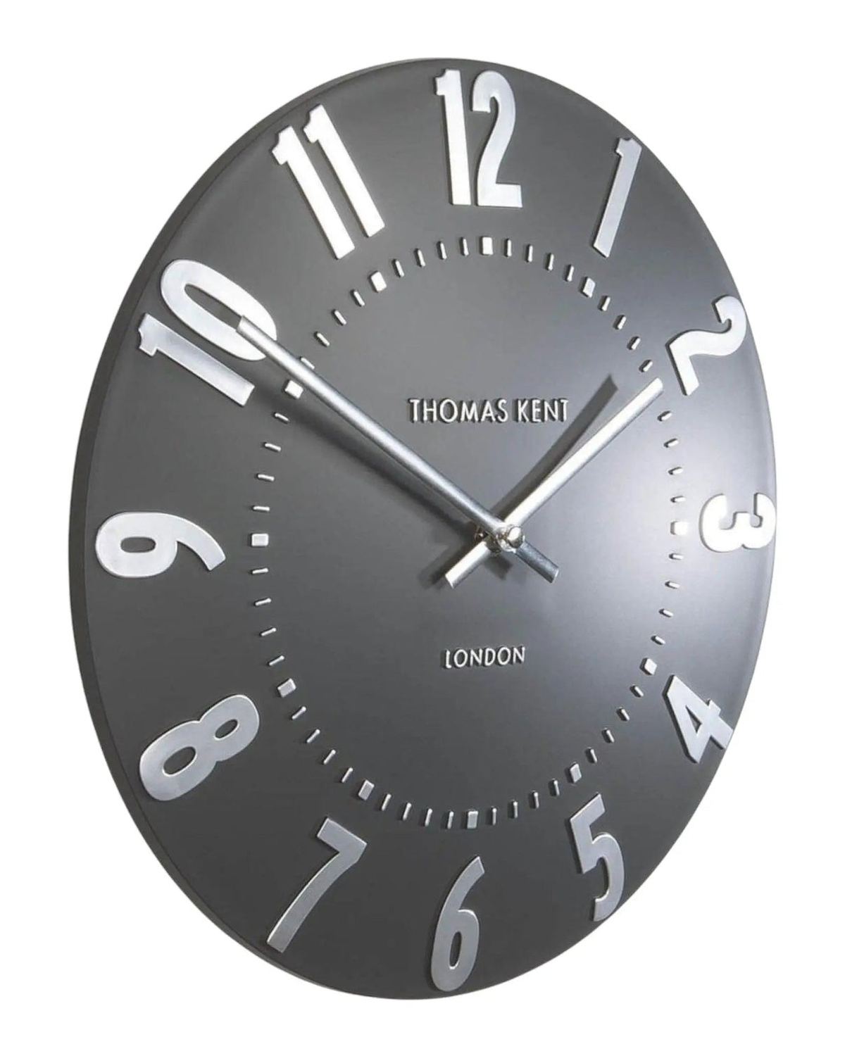 Thomas Kent 12” Mulberry Wall Clock Graphite Silver - ClocksClocks - Lulu Loves Home