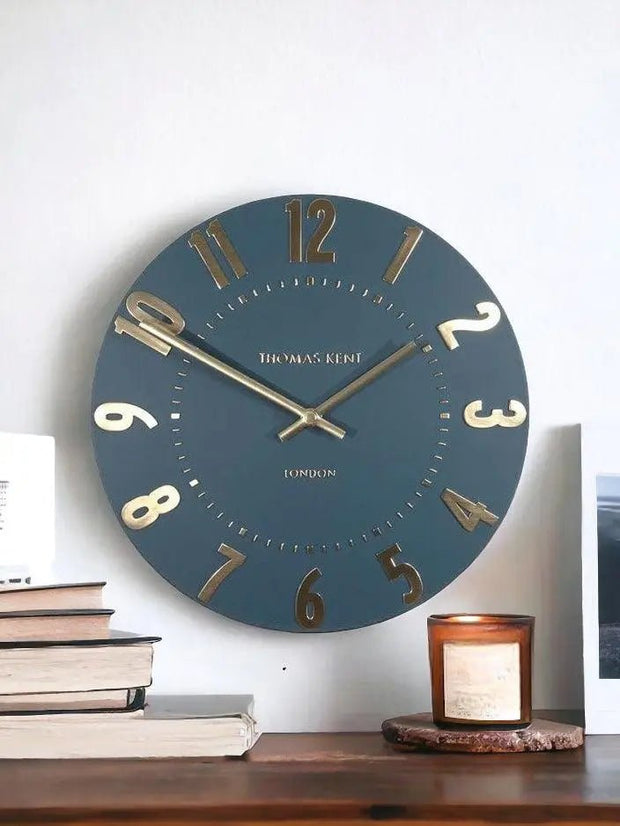 Thomas Kent 12” Mulberry Wall Clock Midnight Blue - ClocksClocks - Lulu Loves Home