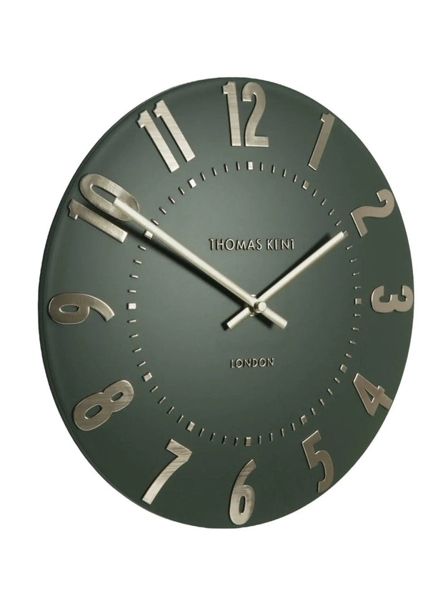 Thomas Kent 12” Mulberry Wall Clock Olive Green - PRE ORDER FOUR WEEK DELIVERY - ClocksClocks - Lulu Loves Home
