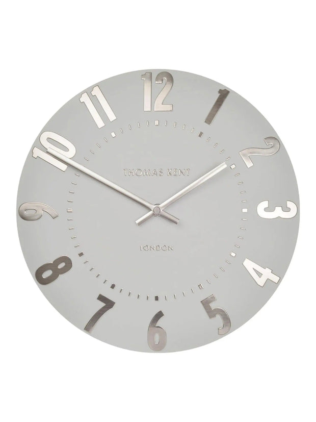 Thomas Kent 12” Mulberry Wall Clock Silver Cloud - ClocksClocks - Lulu Loves Home