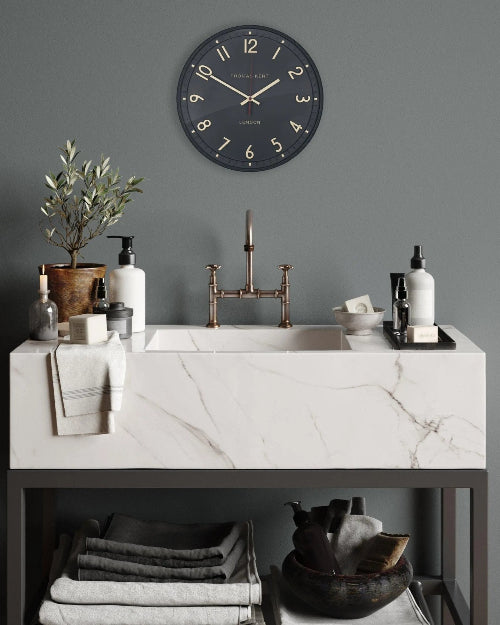 Thomas Kent 14" Tresco Wall Clock Charcoal - PRE ORDER FOUR WEEK DELIVERY - ClocksClocks - Lulu Loves Home