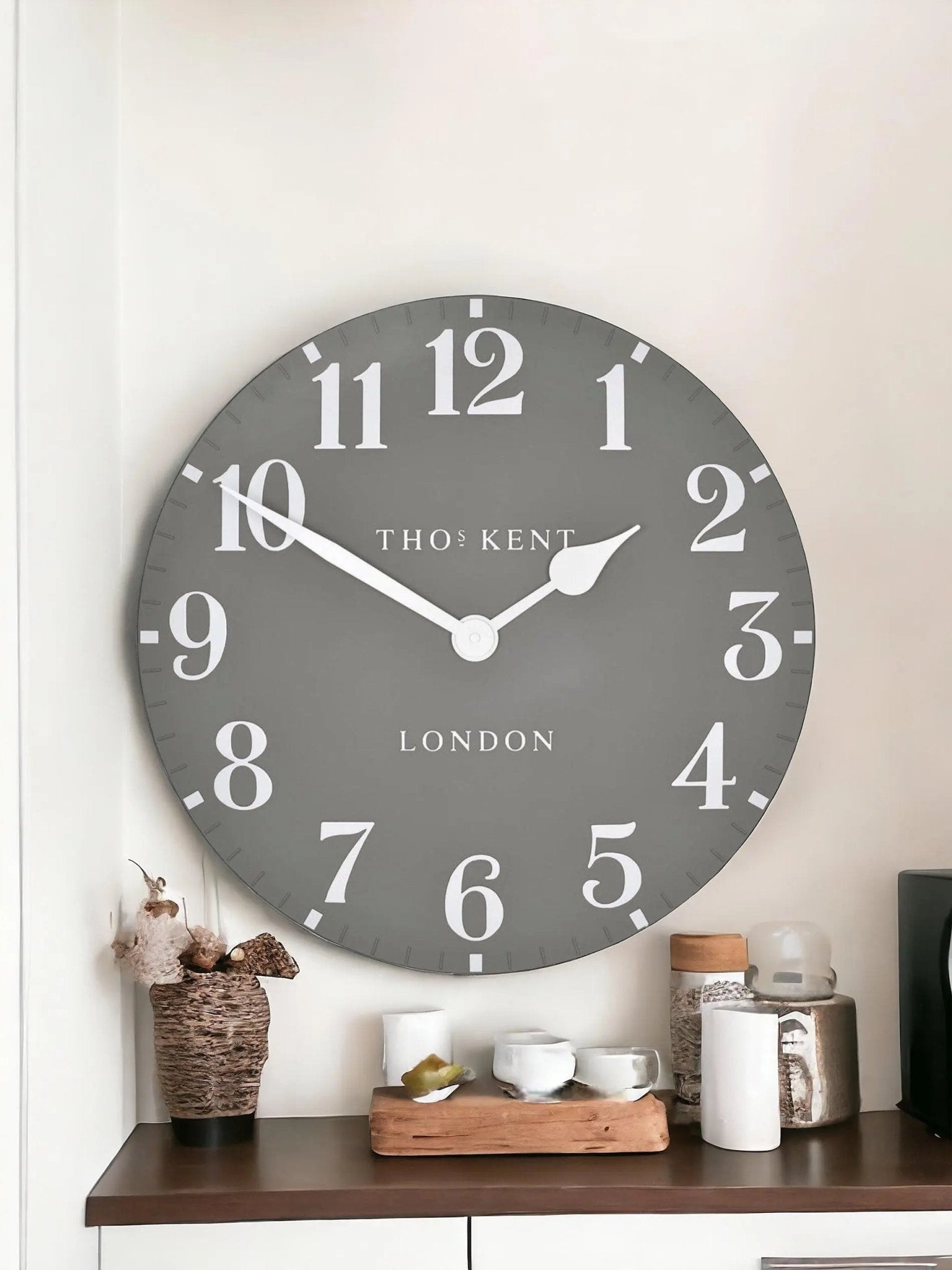 Thomas Kent 20” Arabic Wall Clock Dolphin Grey - PRE ORDER FOUR WEEK DELIVERY - ClocksClocks - Lulu Loves Home
