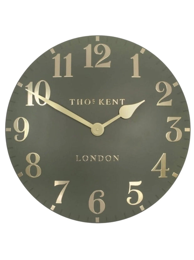 Thomas Kent 20” Arabic Wall Clock Lichen Green - PRE ORDER FOUR WEEK DELIVERY - ClocksClocks - Lulu Loves Home