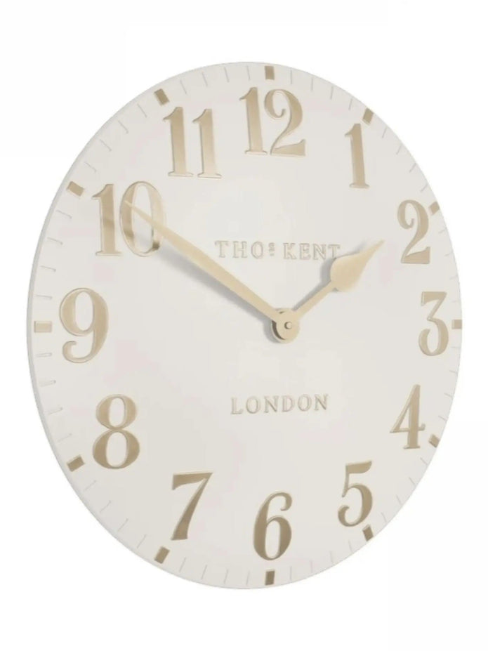 Thomas Kent 20” Arabic Wall Clock Oatmeal White - ClocksClocks - Lulu Loves Home