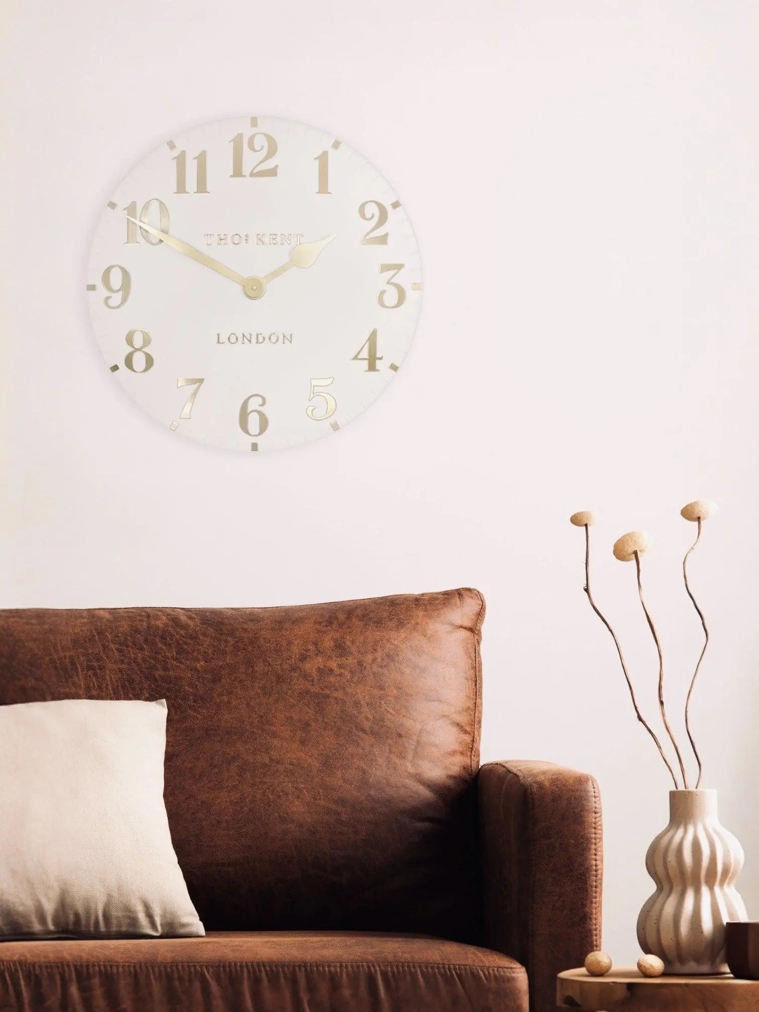 Thomas Kent 20” Arabic Wall Clock Oatmeal White - ClocksClocks - Lulu Loves Home