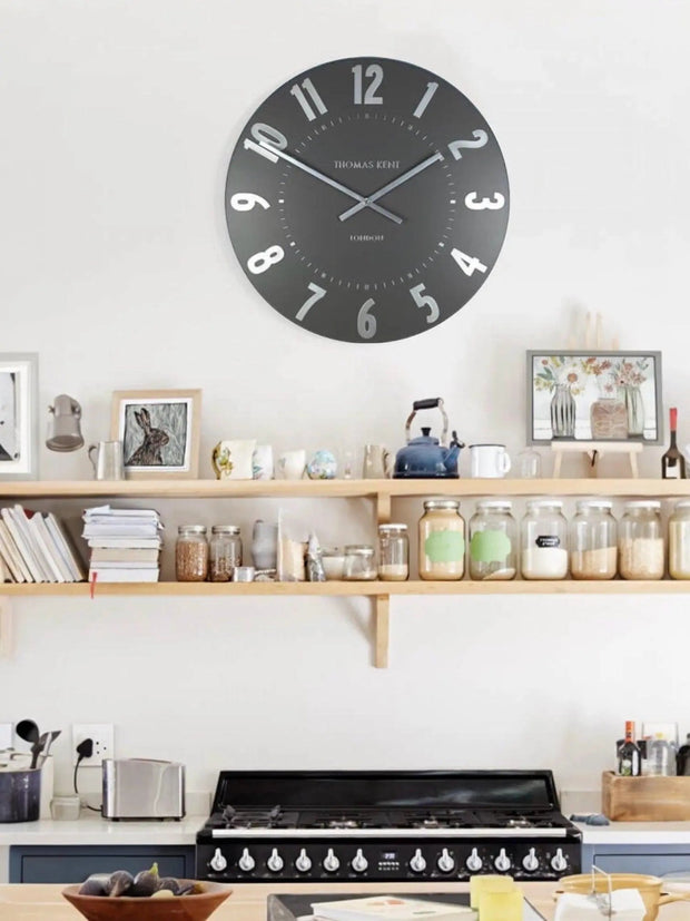 Thomas Kent 20” Mulberry Wall Clock Graphite Silver - PRE ORDER FOUR WEEK DELIVERY - ClocksClocks - Lulu Loves Home