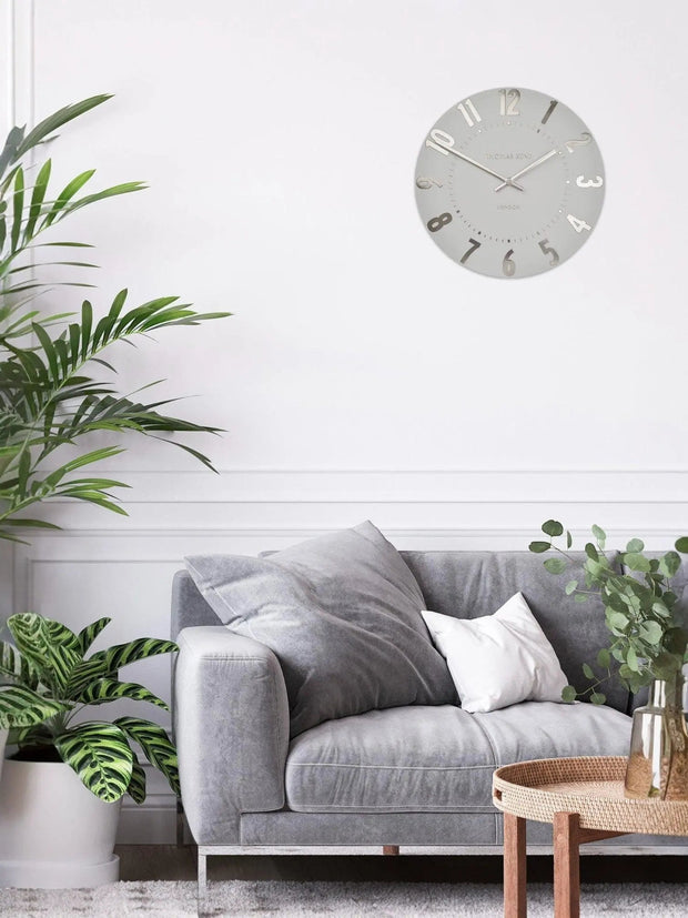 Thomas Kent 20” Mulberry Wall Clock Silver Cloud - PRE ORDER FOUR WEEK DELIVERY - ClocksClocks - Lulu Loves Home