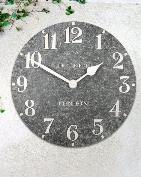 Thomas Kent 20" Outdoor Arabic Wall Clock Cement - PRE ORDER FOUR WEEK DELIVERY - ClocksClocks - Lulu Loves Home