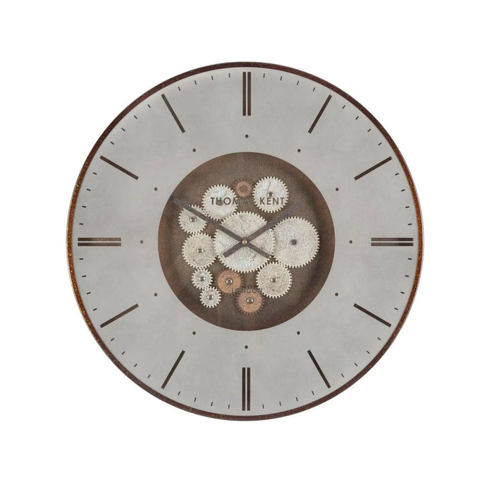 Thomas Kent 21-inch Clocksmith Wall Clock with bronze cog design by Gallery Direct, showcasing a vintage-inspired clock face.