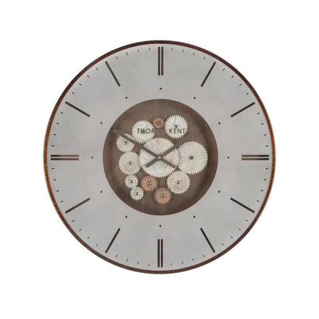 Thomas Kent 21-inch Clocksmith Wall Clock with bronze cog design by Gallery Direct, showcasing a vintage-inspired clock face.