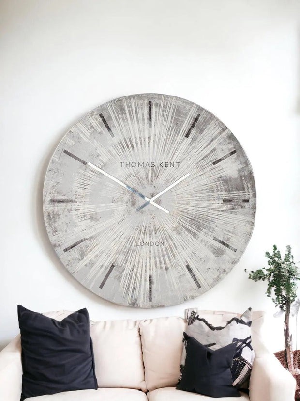 Thomas Kent 36" Starburst Grand Clock Silver Grey - PRE ORDER FOUR WEEK DELIVERY - ClocksClocks - Lulu Loves Home