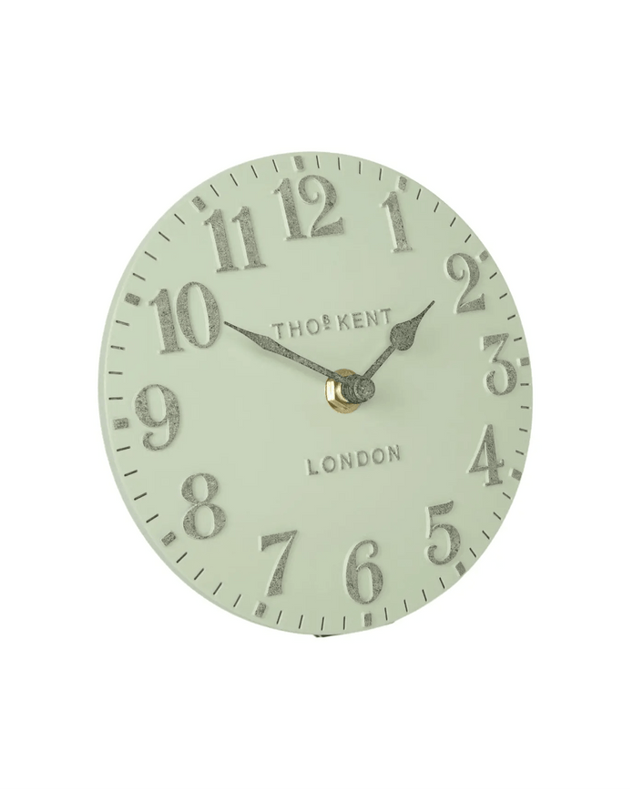 Thomas Kent 6" Arabic Mantle Clock Pearl Green - ClocksClocks - Lulu Loves Home