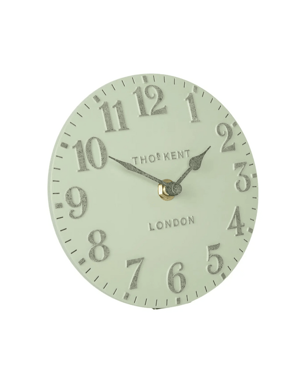 Thomas Kent 6" Arabic Mantle Clock Pearl Green - ClocksClocks - Lulu Loves Home