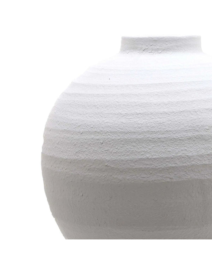 Tiber Matt White Stone Vase - VasesVases - Lulu Loves Home