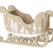 Beige Wooden Decorated Sleigh, alternate product detail
