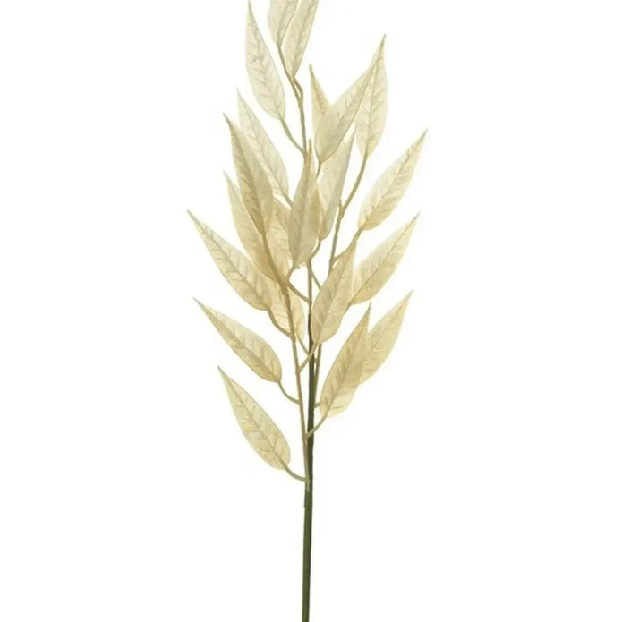 Artificial Tall Cream Leaf Stem, close-up product detail
