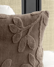 Velvet Brown Cushion Cover With Small Leaf Print - Seasonal Decor - EasterSeasonal Decor - Easter - Lulu Loves Home