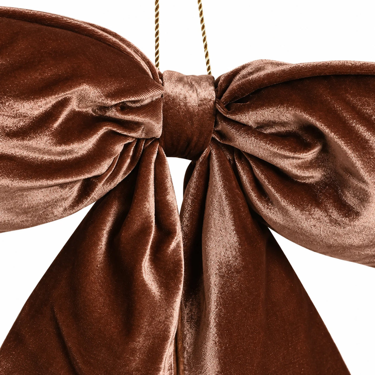 Widdop & Co chocolate brown velvet Christmas bow with soft textured detail