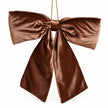 Widdop & Co Christmas velvet chocolate brown bow on a white studio background