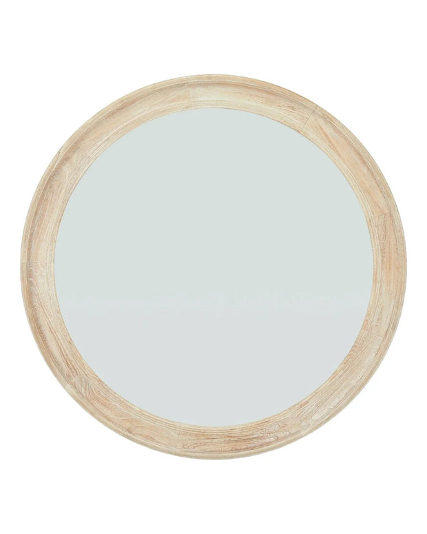 Washed Wood Round Framed Large Mirror - Furniture & MirrorsFurniture & Mirrors - Lulu Loves Home