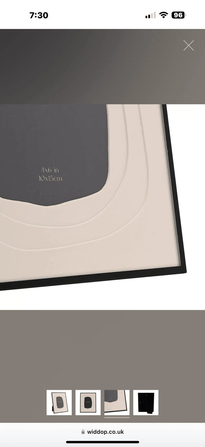 Wavy Black Colour Photo Frame White Border - Photo FramesPhoto Frames - Lulu Loves Home