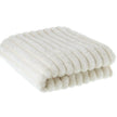 Ivory White Faux Fur Fluffy Throw Blanket, close-up product detail