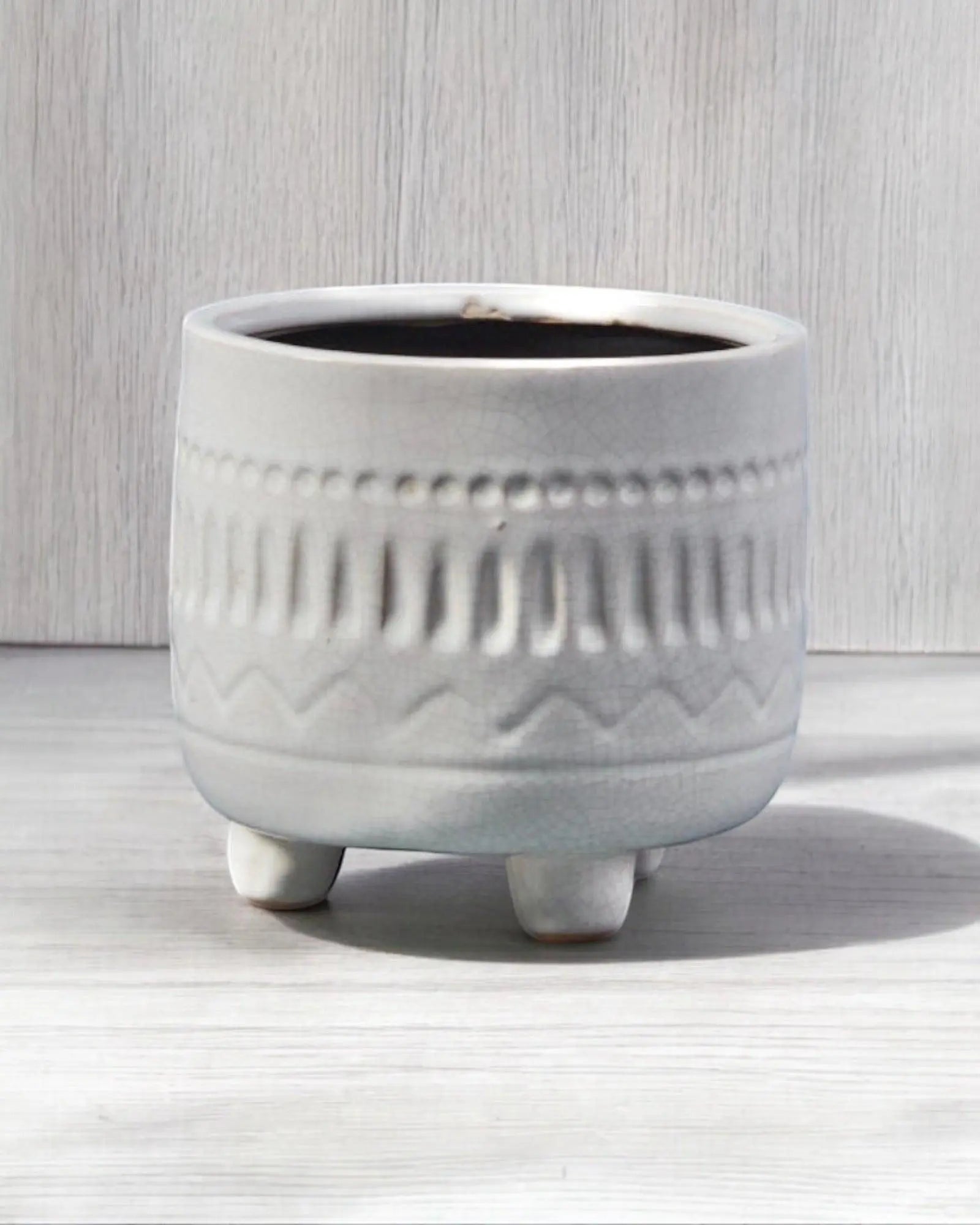 White Aztec Ceramic Plant Pot - Home DecorHome Decor - Lulu Loves Home